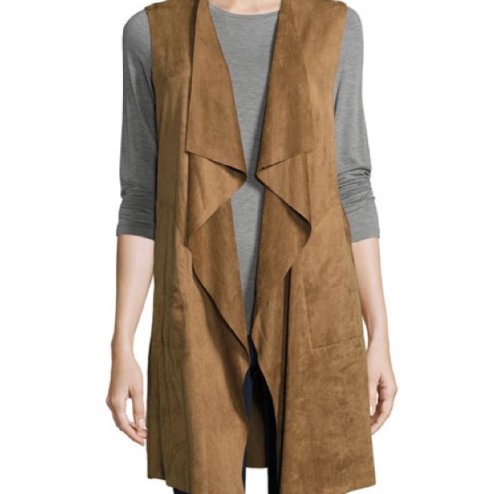 Faux Suede Long Vest